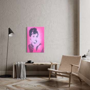 Tableau gravé Audrey Hepburn
